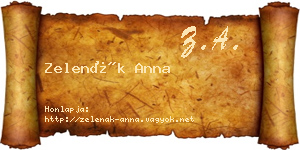 Zelenák Anna névjegykártya