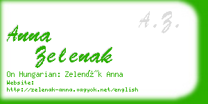 anna zelenak business card